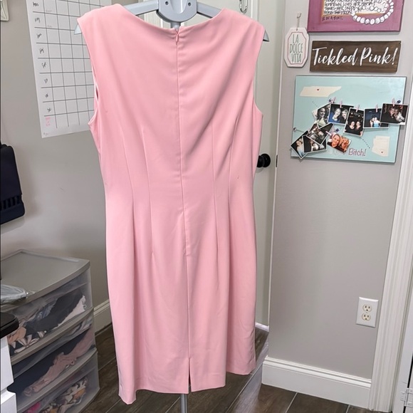 ANTONIO MELANI Pink Sheath Dress Asymmetrical Sleeveless - Picture 4 of 9